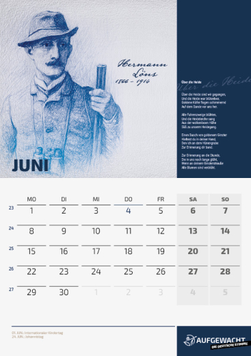 Wandkalender Deutsche Dichter des 20. Jahrhunderts 2026