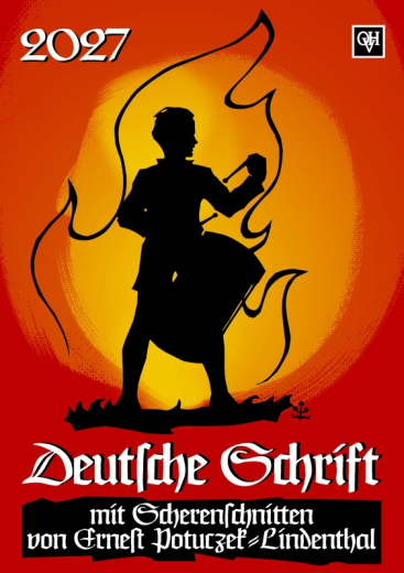 Wandkalender - Deutsche Schrift 2027 (mit Scherenschnitten von Ernest Potuczek-Lindenthal)