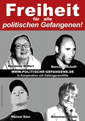 Aufkleber Freiheit für alle politischen Gefangenen! (DIN A6, 50 St.)