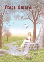 Postkarte Frohe Ostara - Frühlingsgöttin an der Quelle