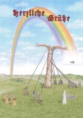 Postkarte Herzliche Grüße - Errichten der Irminsul